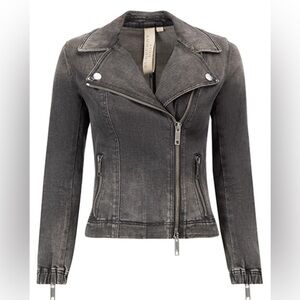 Burberry Brit Grey Denim Biker Jacket